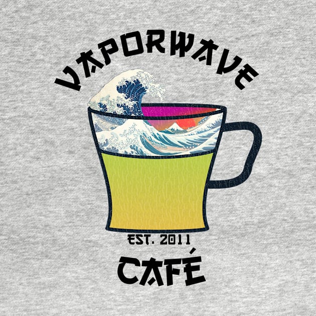 Vaporwave Aesthetic Great Wave Off Kanagawa Cafe Coffee Tea by mycko_design